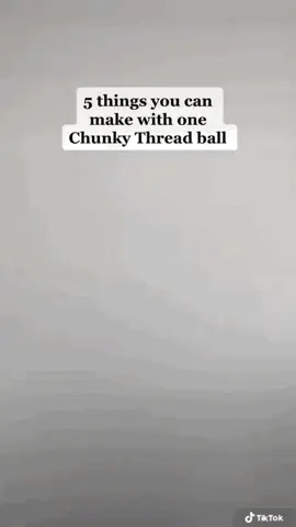 GIF of 5 different creations you can make with 1 chunky thread ball