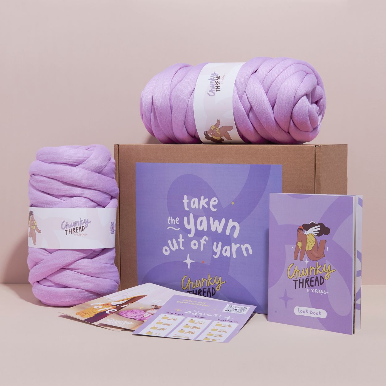 Product Shot of Chunky Knit Starter Kit - Purple